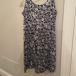 Blue white and black dress